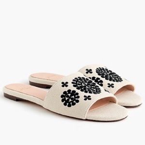 J Crew Embroidered Linen Cora Sandal - size 9